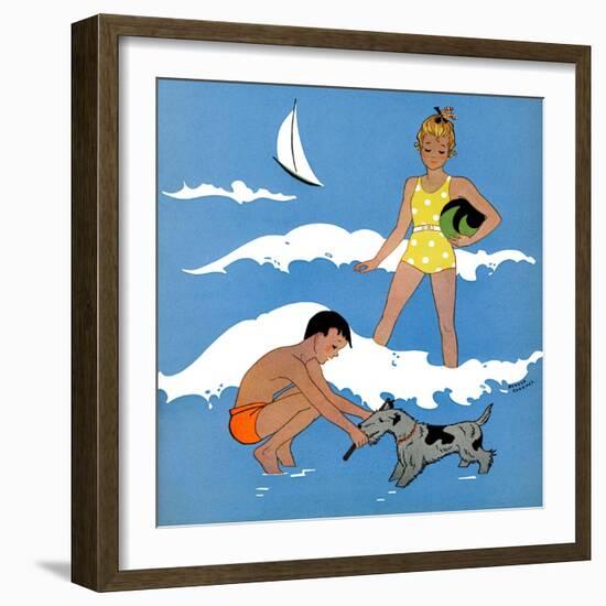 Blue Beach - Child Life-Harold Carroll-Framed Giclee Print