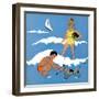 Blue Beach - Child Life-Harold Carroll-Framed Giclee Print