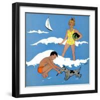 Blue Beach - Child Life-Harold Carroll-Framed Giclee Print