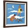 Blue Beach - Child Life-Harold Carroll-Framed Giclee Print