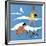 Blue Beach - Child Life-Harold Carroll-Framed Giclee Print