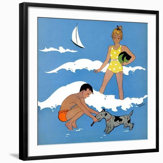 Blue Beach - Child Life-Harold Carroll-Framed Giclee Print