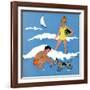 Blue Beach - Child Life-Harold Carroll-Framed Giclee Print