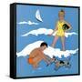 Blue Beach - Child Life-Harold Carroll-Framed Stretched Canvas