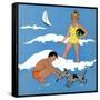 Blue Beach - Child Life-Harold Carroll-Framed Stretched Canvas