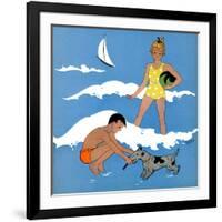 Blue Beach - Child Life-Harold Carroll-Framed Giclee Print