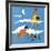 Blue Beach - Child Life-Harold Carroll-Framed Giclee Print