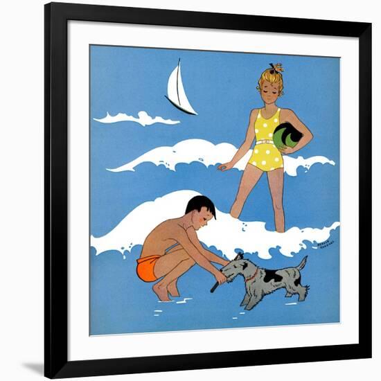 Blue Beach - Child Life-Harold Carroll-Framed Giclee Print