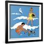 Blue Beach - Child Life-Harold Carroll-Framed Giclee Print