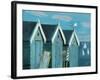 Blue Beach Huts-Marita Freeman-Framed Art Print