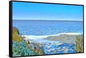 Blue Beach Scene at Outer Banks-Martina Bleichner-Framed Stretched Canvas