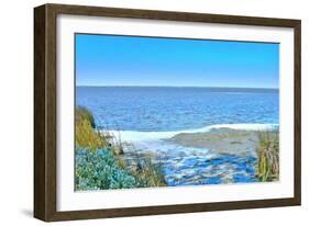 Blue Beach Scene at Outer Banks-Martina Bleichner-Framed Art Print