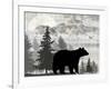 Blue Bear Lodge Sign 012-LightBoxJournal-Framed Giclee Print