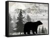 Blue Bear Lodge Sign 012-LightBoxJournal-Framed Stretched Canvas