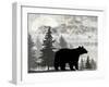 Blue Bear Lodge Sign 012-LightBoxJournal-Framed Giclee Print