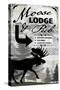 Blue Bear Lodge Sign 018-LightBoxJournal-Stretched Canvas