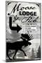 Blue Bear Lodge Sign 018-LightBoxJournal-Mounted Giclee Print