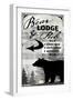 Blue Bear Lodge Sign 019-LightBoxJournal-Framed Giclee Print