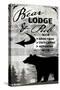 Blue Bear Lodge Sign 019-LightBoxJournal-Stretched Canvas