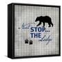 Blue Bear Lodge Sign 02-LightBoxJournal-Framed Stretched Canvas