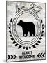 Blue Bear Lodge Sign 09-LightBoxJournal-Mounted Giclee Print