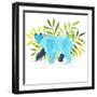 Blue Bear Strut-Kerstin Stock-Framed Art Print