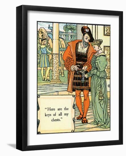 Blue Beard illustrated by Walter Crane-Walter Crane-Framed Giclee Print