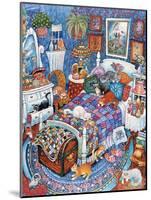 Blue Bedroom Cats-Bill Bell-Mounted Giclee Print
