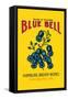 Blue Bell Broom Label-null-Framed Stretched Canvas