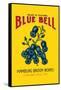 Blue Bell Broom Label-null-Framed Stretched Canvas