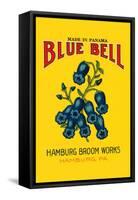 Blue Bell Broom Label-null-Framed Stretched Canvas