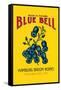 Blue Bell Broom Label-null-Framed Stretched Canvas