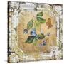 Blue Berries And Butterfly Tin Tile-Jean Plout-Stretched Canvas