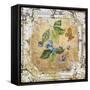 Blue Berries And Butterfly Tin Tile-Jean Plout-Framed Stretched Canvas