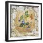 Blue Berries And Butterfly Tin Tile-Jean Plout-Framed Giclee Print