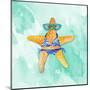 Blue Bikini Starfish on Watercolor-Lanie Loreth-Mounted Art Print