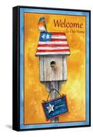 Blue Bird American Welcome-Melinda Hipsher-Framed Stretched Canvas