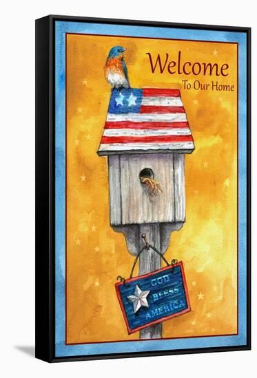 Blue Bird American Welcome-Melinda Hipsher-Framed Stretched Canvas