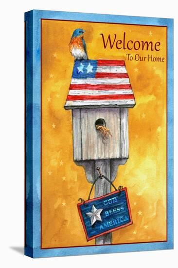 Blue Bird American Welcome-Melinda Hipsher-Stretched Canvas