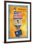 Blue Bird American Welcome-Melinda Hipsher-Framed Giclee Print