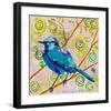 Blue Bird Of Happiness-null-Framed Art Print