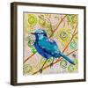 Blue Bird Of Happiness-null-Framed Art Print