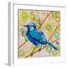 Blue Bird Of Happiness-null-Framed Art Print