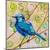 Blue Bird Of Happiness-null-Mounted Art Print