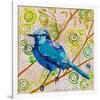 Blue Bird Of Happiness-null-Framed Art Print