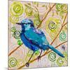 Blue Bird Of Happiness-null-Mounted Art Print