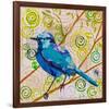 Blue Bird Of Happiness-null-Framed Art Print