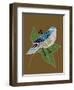 Blue Bird on Copper-Tara Reed-Framed Art Print