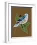 Blue Bird on Copper-Tara Reed-Framed Art Print