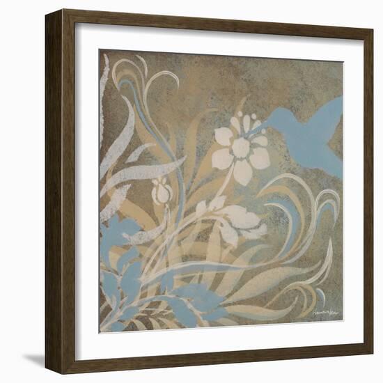 Blue Bird Silhouette II-Hakimipour-ritter-Framed Art Print